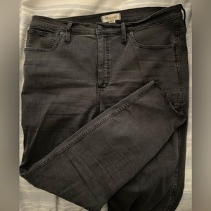 Madewell Stovepipe Jean Black Charcoal Raw Hem Size 33